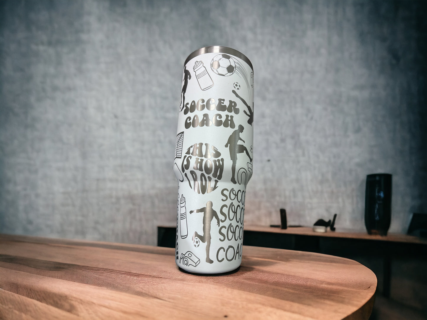 40 oz. Sports-Themed Insulated Tumblers With Handle And Straw– Perfect for Coaches, Moms, and Fans