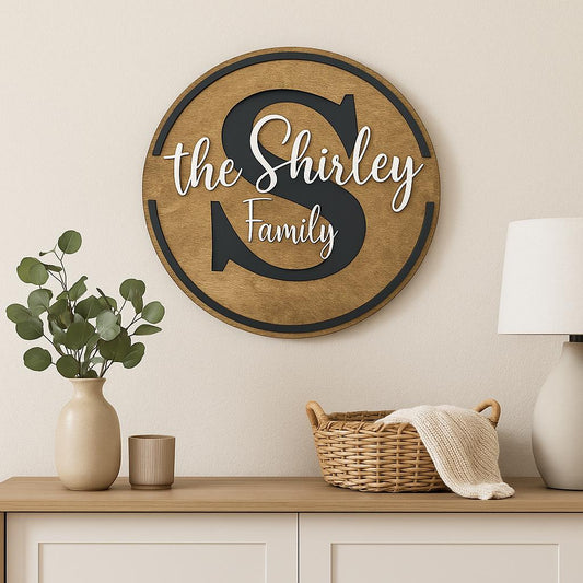 Personalized 3D Family Name Sign – Layered Baltic Birch Wall Décor
