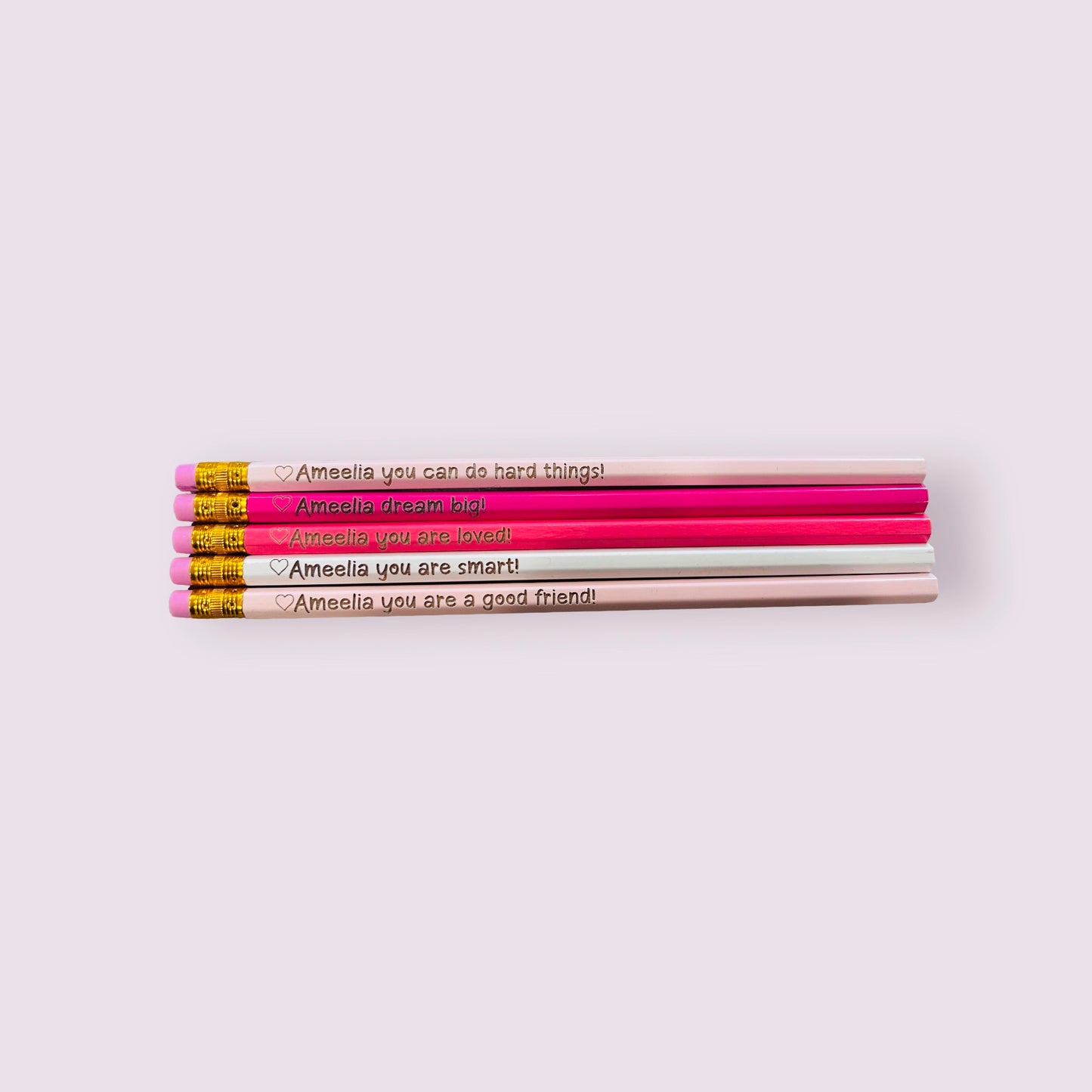 Personalized Affirmation Pencils Set- Custom Name Encouragement for Kids