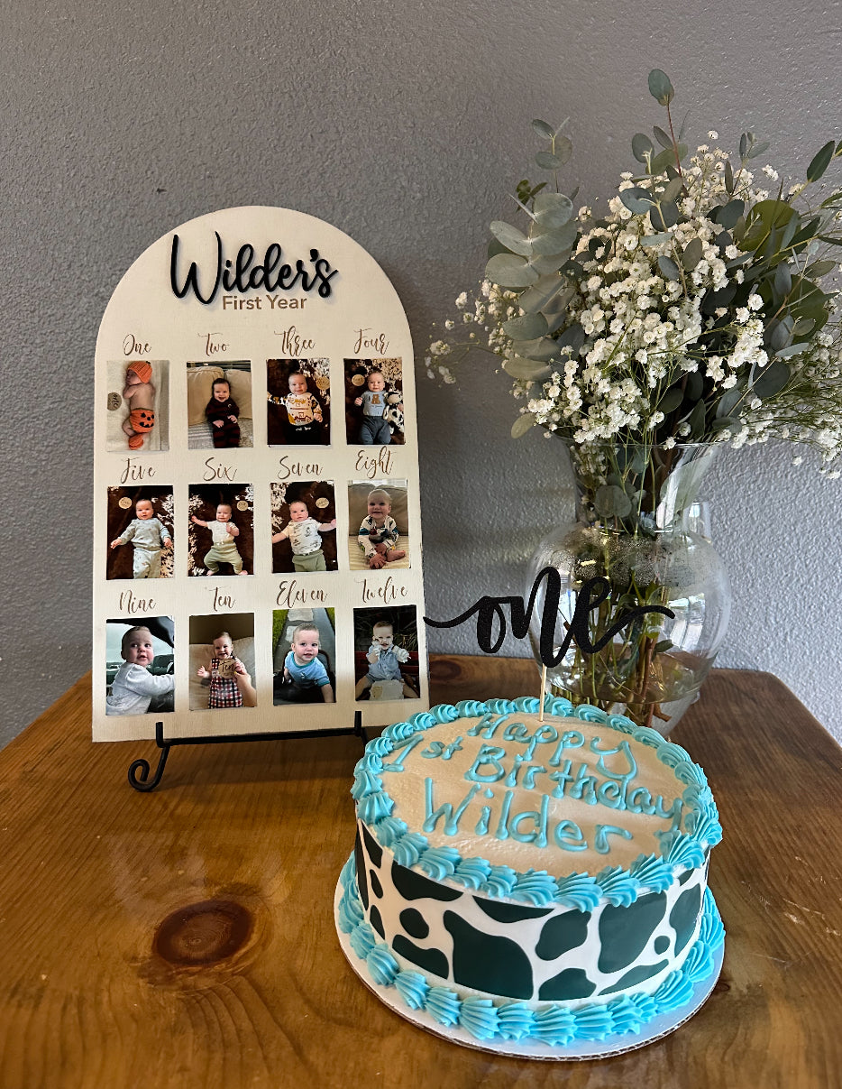 Personalized First Year Photo Sign