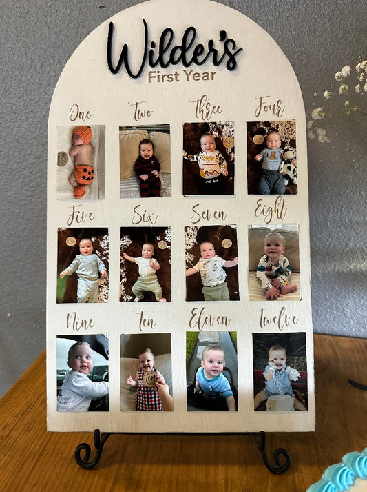 Personalized First Year Photo Sign