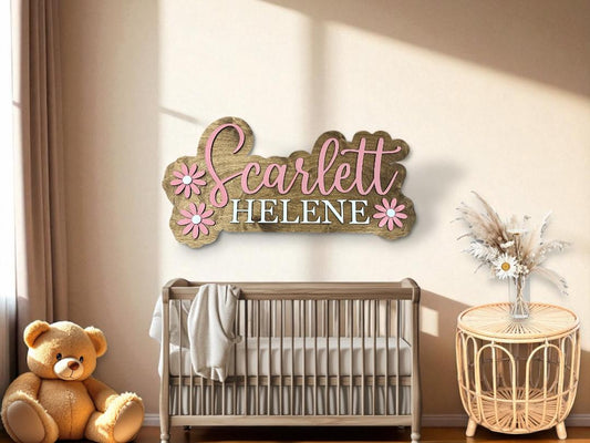 Personalized 3D Name Sign-Girls Nursery or Bedroom Wall Décor