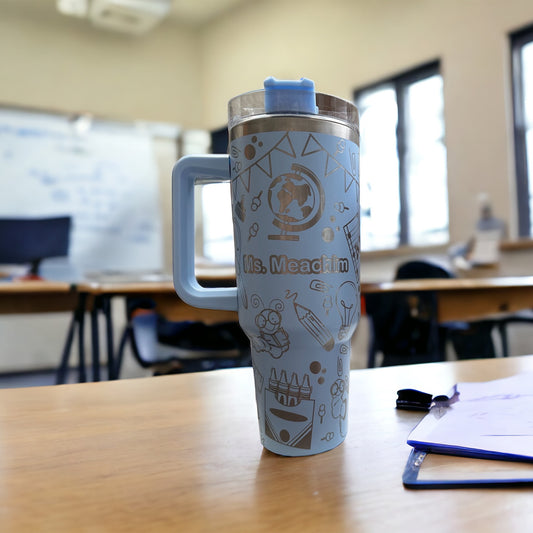 Personalized 40 oz. Insulated Teacher Tumbler Full Wrap – Custom Gift for Educators