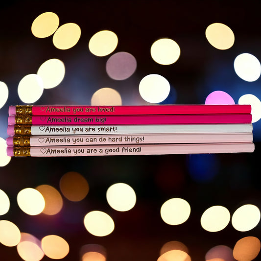 Personalized Affirmation Pencils Set- Custom Name Encouragement for Kids
