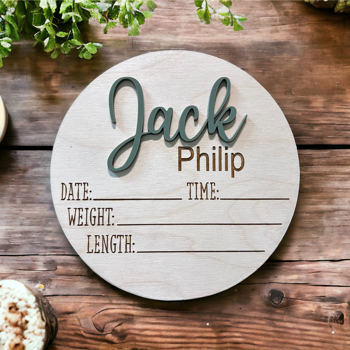 Personalized Birth Announcement with Stats