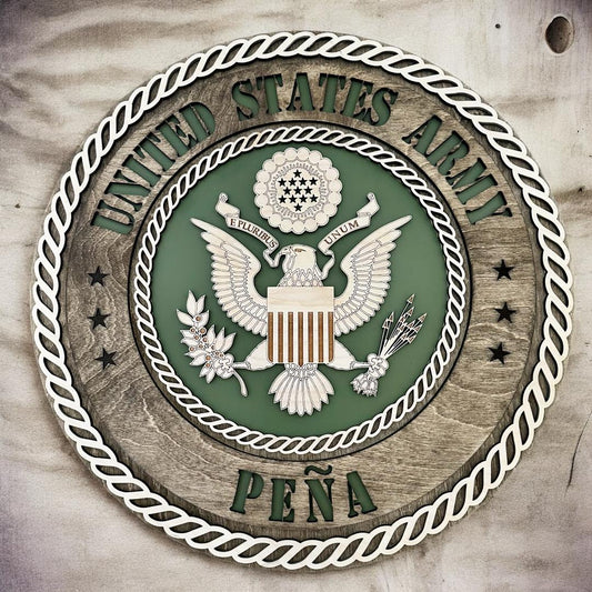 Personalized 21" 3D United States Army Sign – Custom Military Wall Decor