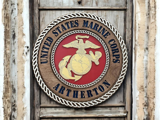 Personalized 21" 3D United States Marine Corps Sign – Custom Military Wall Decor