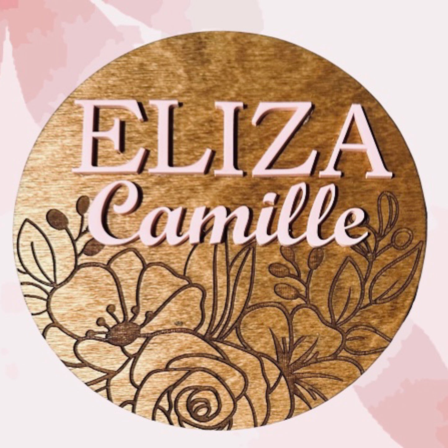 Personalized Floral Girls Birth Announcement Sign and Matching Monthly Milestone Markers