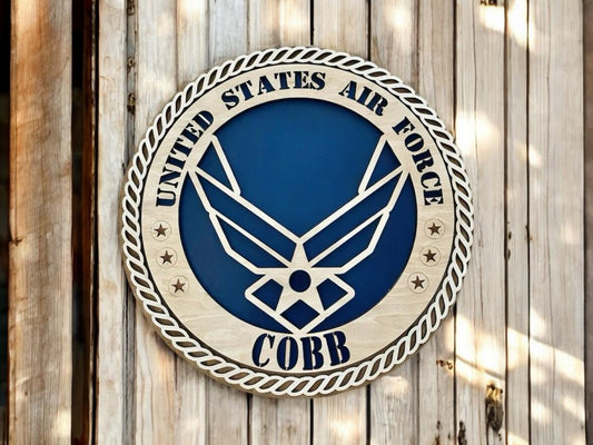 Personalized 21" 3D United States Air Force Sign – Custom Military Wall Decor