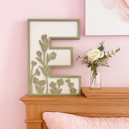 Wildflower Flowered Wall Décor 3D Layered Letters Wood Nursery Letters Boho Name Sign Layered 3d Letters Floral Wooden Alphabet Letters