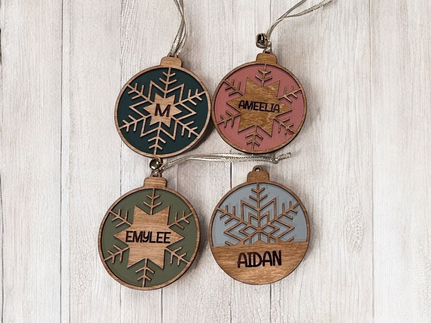 Wood Boho Snowflake Ornament