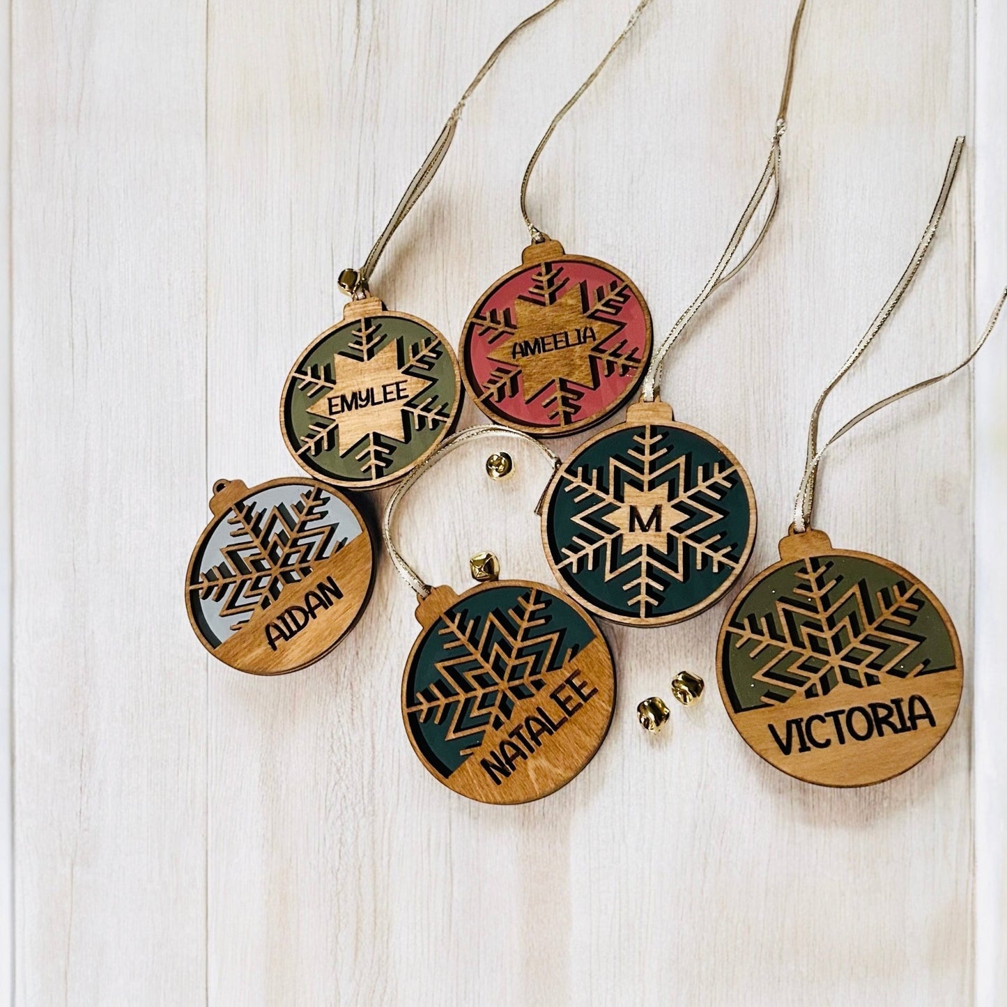 Wood Boho Snowflake Ornament