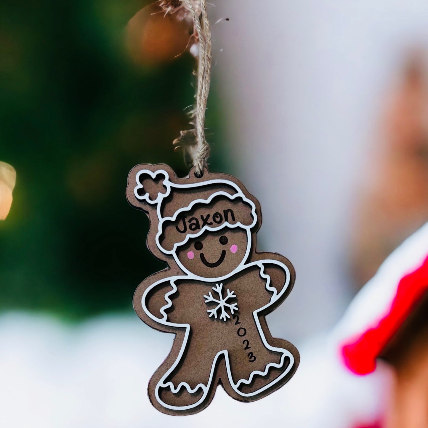 Boy Gingerbread with Snowflake Ornament