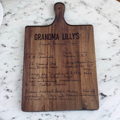 Handwritten Recipe Cutting Board