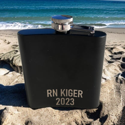 Black 6 oz Flask Set in Presentation Box